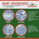 Gardebruk® 6x8ft 'Sunlight' Polycarbonate Greenhouse