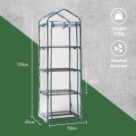 VonHaus 4 Tier Mini Greenhouse with Zip Door