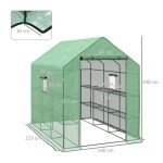 Outsunny 3-Tier Walk-In Greenhouse with Mesh Windows