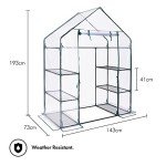 VonHaus Compact Walk-In Greenhouse with 6 Shelves