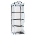 VonHaus 4 Tier Mini Greenhouse with Zip Door