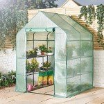 VonHaus Walk-In Greenhouse with 8 Shelves