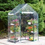 VonHaus Compact Walk-In Greenhouse with 6 Shelves