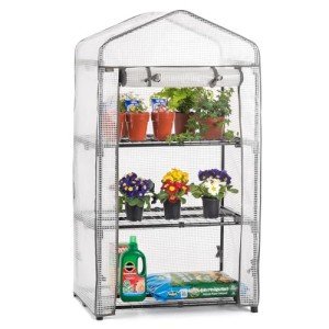 Compact 3-Tier Mini Greenhouse with Steel Frame