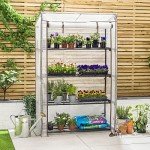 4-Tier Outdoor Greenhouse with Reinforced Cover