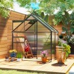 Outsunny Adjustable Roof Polycarbonate Greenhouse