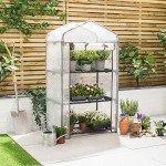 Compact 3-Tier Mini Greenhouse with Steel Frame