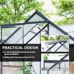 Outsunny Adjustable Roof Polycarbonate Greenhouse