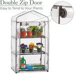Compact 3-Tier Mini Greenhouse with Steel Frame