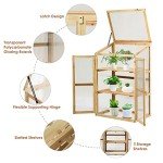GiantexUK Mini Wooden Greenhouse with Skylight