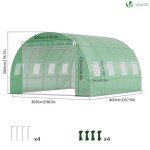 VOUNOT 4x3m Walk-In Poly Greenhouse Tent