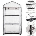 Compact 3-Tier Mini Greenhouse with Steel Frame