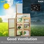 GiantexUK Mini Wooden Greenhouse with Skylight