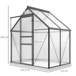 Outsunny Adjustable Roof Polycarbonate Greenhouse