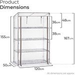 4-Tier Outdoor Greenhouse with Reinforced Cover