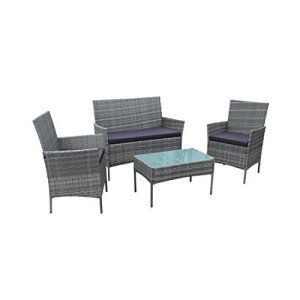 Neo® 4 Piece Rattan Sofa Set - Grey