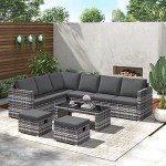 8-Seater Rattan Garden Corner Sofa Set