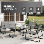 4-Piece Modern Mesh Garden Furniture Set