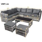 8-Seater Rattan Garden Corner Sofa Set