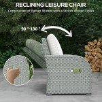 Light Grey Rattan Garden Sofa Set with Table