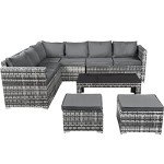 8-Seater Rattan Garden Corner Sofa Set