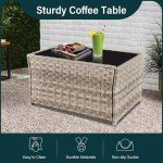 4-Piece Rattan Garden Furniture Set with Sofa