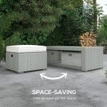 Light Grey Rattan Garden Sofa Set with Table