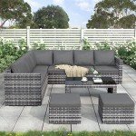 8-Seater Rattan Garden Corner Sofa Set
