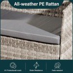 4-Piece Rattan Garden Furniture Set with Sofa