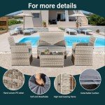 4-Piece Rattan Garden Furniture Set with Sofa