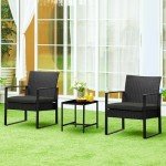 Yaheetech 3-Piece Rattan Outdoor Furniture Set