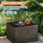 3-Piece Rattan Outdoor Sofa Set with Table