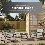 4-Piece Modern Mesh Garden Furniture Set