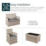 4-Piece Rattan Garden Furniture Set with Sofa