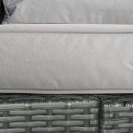 Light Grey Rattan Garden Sofa Set with Table