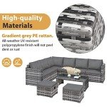 8-Seater Rattan Garden Corner Sofa Set