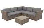 Luxury 5-Seater Black Rattan Garden Lounge Set