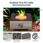 Rattan Garden Furniture Set with Fire Pit