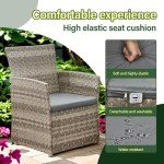 4-Piece Rattan Garden Furniture Set with Coffee Table