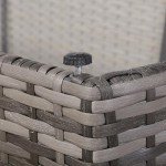 Grey Rattan 7-Seater Corner Sofa with Dining Table