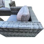 8-Seater Rattan Patio Dining Set with Adjustable Table