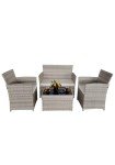 Grey Rattan 4-Piece Outdoor Furniture Set