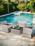 Grey Rattan 4-Piece Outdoor Furniture Set