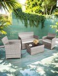 Grey Rattan 4-Piece Outdoor Furniture Set