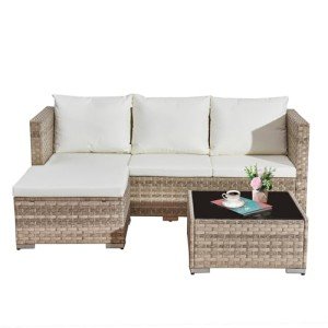 Acorn Living Rattan Outdoor Furniture Set for 4