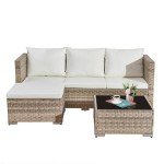 Acorn Living Rattan Outdoor Furniture Set for 4
