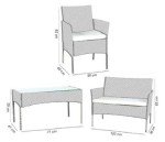 4-Piece Rattan Garden Furniture Set for Patio