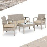 7-Piece Weatherproof Polyrattan Garden Furniture Set