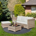 Acorn Living Rattan Outdoor Furniture Set for 4
