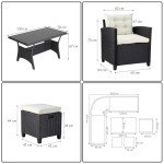 CASARIA® Rattan Garden Furniture Set - 9 Seater